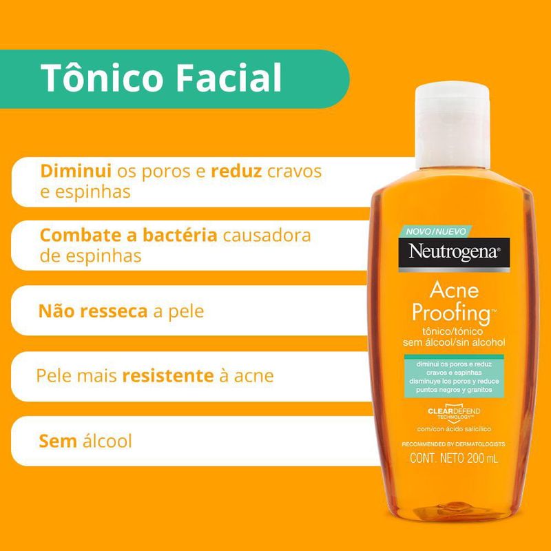 Tônico sem álcool Neutrogena Acne Proofing 200ml 5