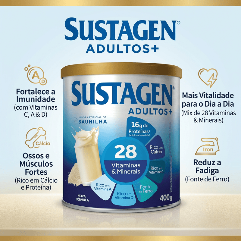 Complemento Alimentar Sustagen Adultos+ 400g - Baunilha 4