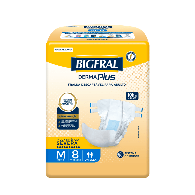 Fralda Bigfral  Derma Plus M - 8 Unidades 2