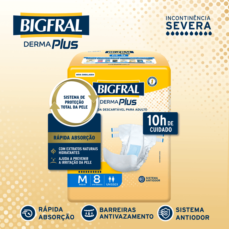 Fralda Bigfral  Derma Plus M - 8 Unidades 3