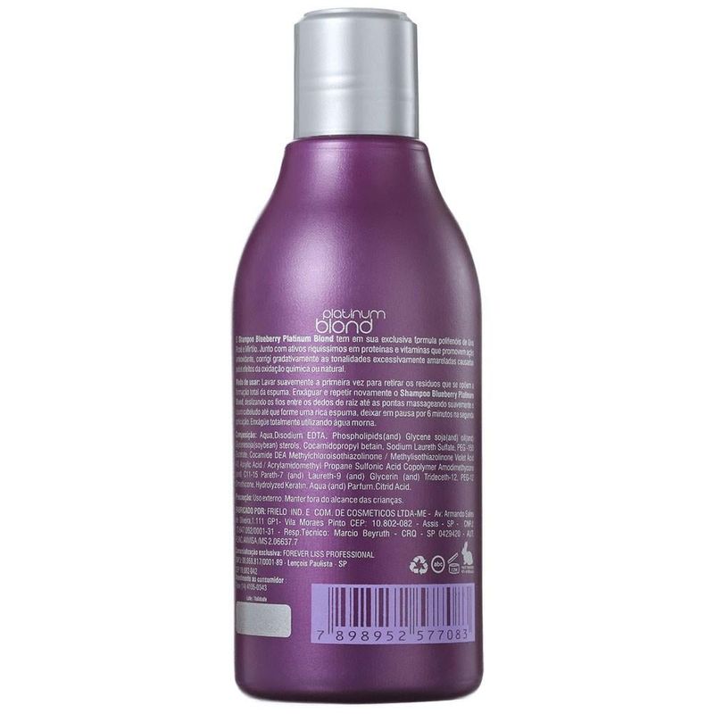 Shampoo For Liss Platinum Blond Matizador 300Ml - Forever Liss 2