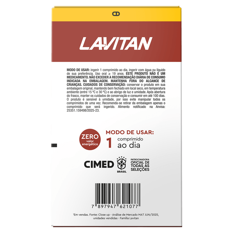 Vitamina B12 Lavitan - 100 Comprimidos Revestidos