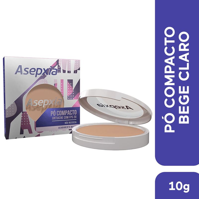 Pó Compacto Asepxia Bege Claro 10G - Asepxia 2