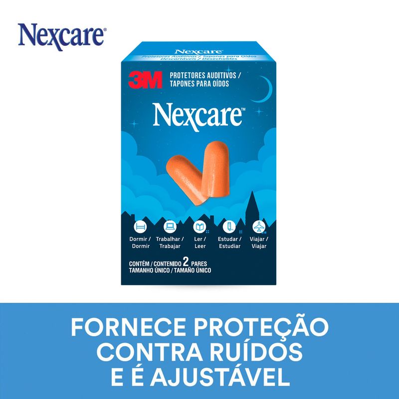 Protetor Auditivo Nexcare 02 Pares - Nexcare 3