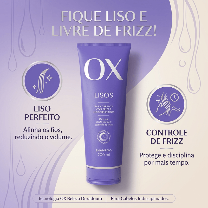 Shampoo Ox Liso 200Ml - Ox Linha 3