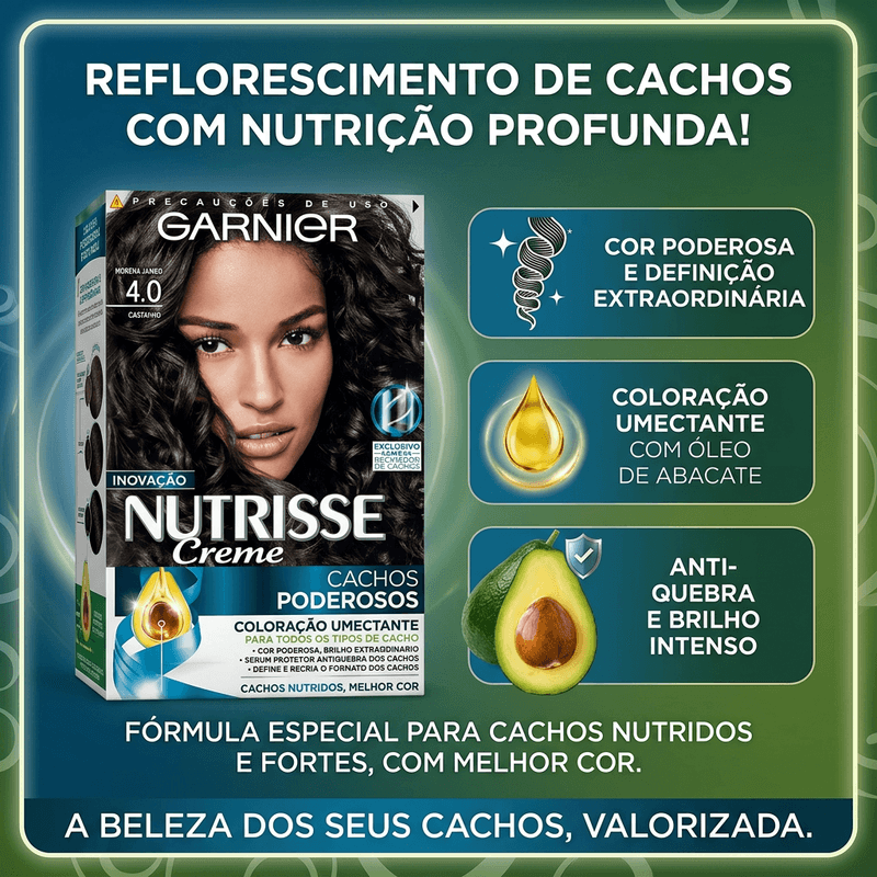Tintura Garnier Nutrisse Cacho 4.0 Morena Jambo - Nutrisse 3