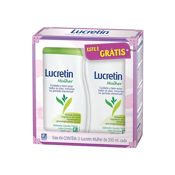 Sabonete Líquido Íntimo Lucretin M Cha Verde 200Ml - Leve 2 Pague 1 - Lucretin 1