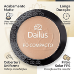 Pó Compacto Dailus New Bege Médio - Dailus Maquiagem 3