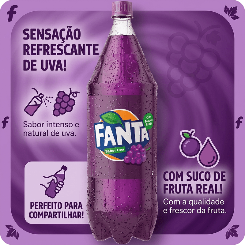 Refrigerante Fanta Uva Pet 2L - Fanta 3