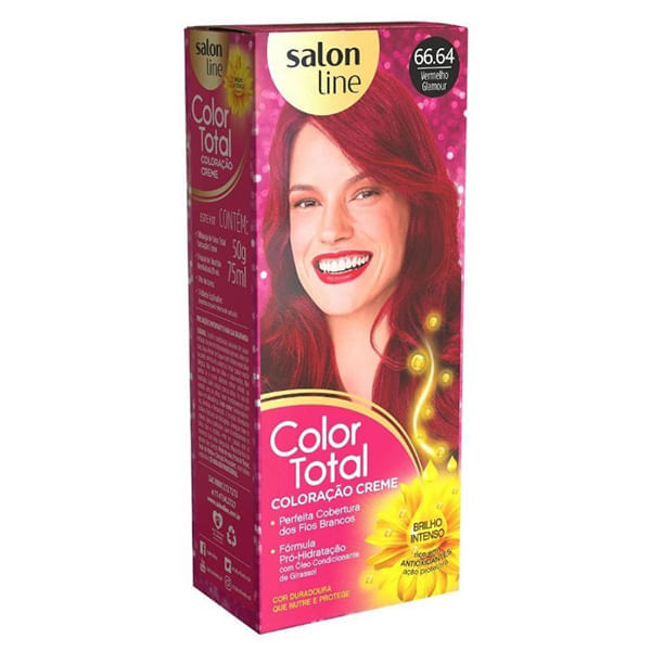 Tintura Salon Line Color Tot 66.64 Vermelho Glamour - Salon Line Color Total 1