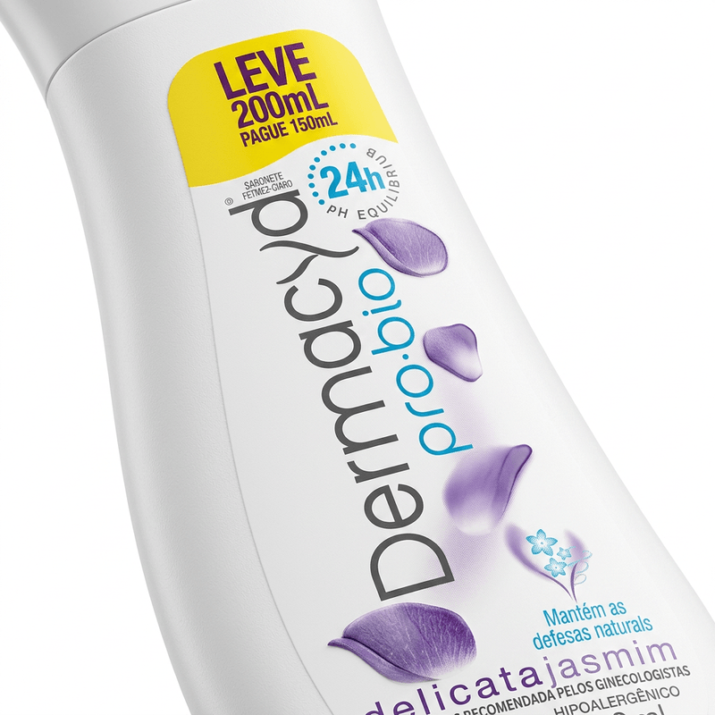 Sabonete Líquido Íntimo Dermacyd Delicata Jasmin Lv200Ml Pg150Ml - Dermacyd 1