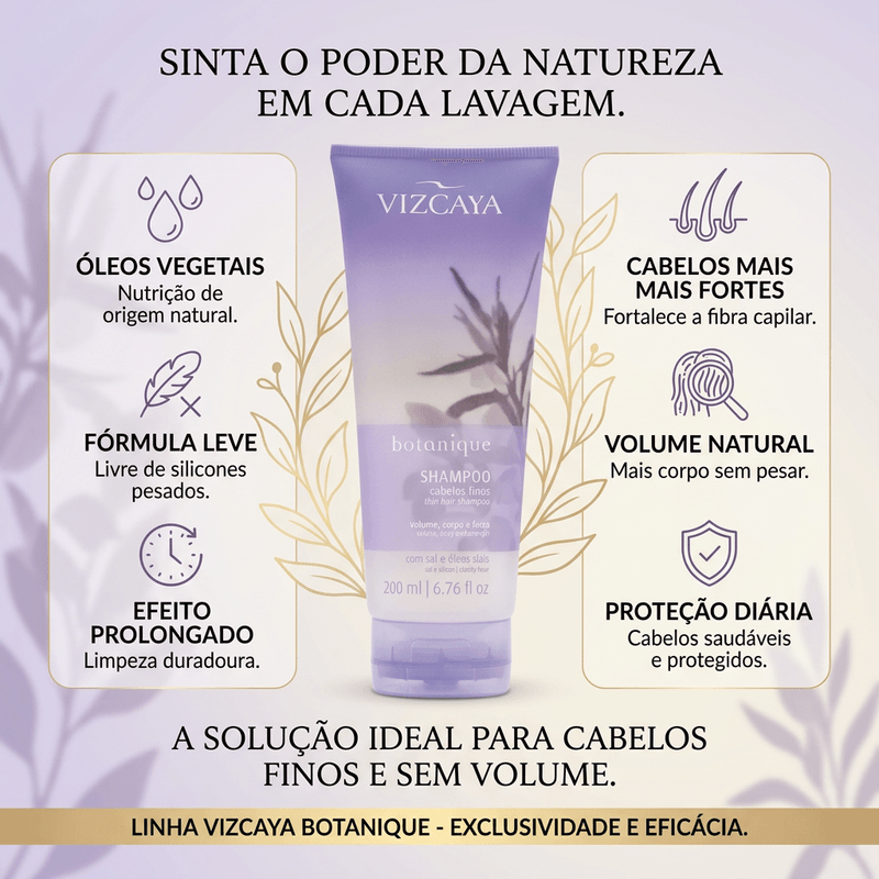 Shampoo Viscaya Botanique Cabelos Finos 200ml 3