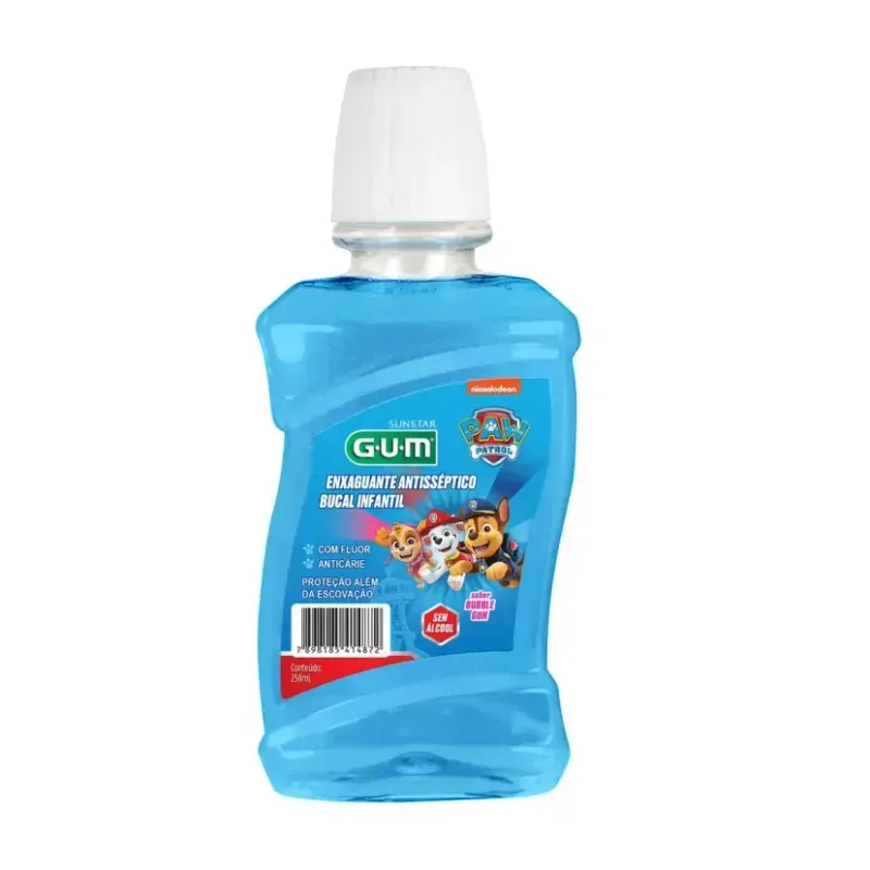 Enxaguante Bucal Infantil Gum Patrulha Canina 250ml Tutti-Frutti