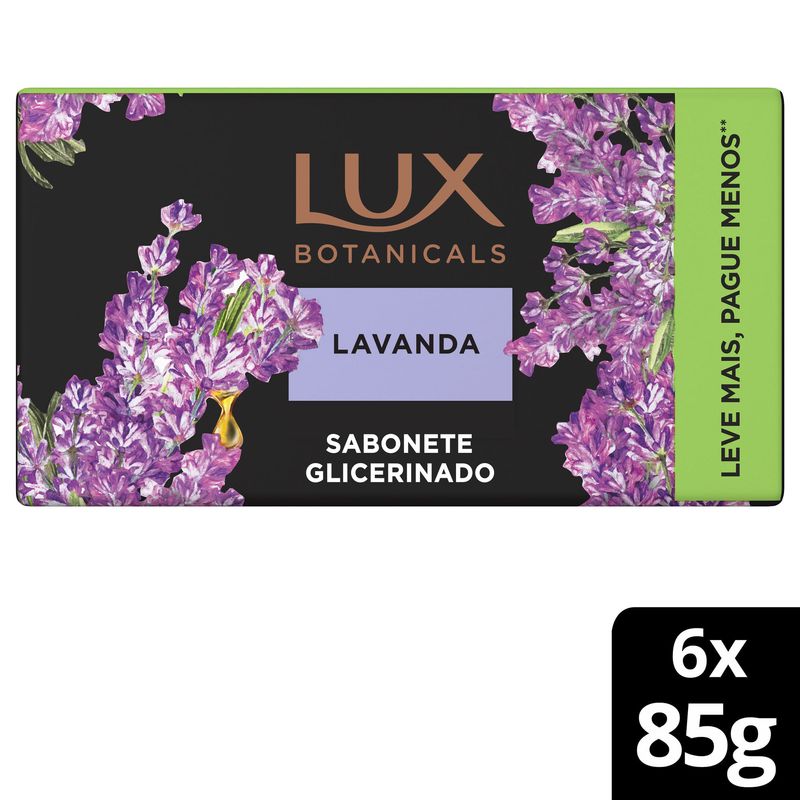 Sabonete em Barra Glicerinado Lux Botanicals Lavanda 85g Pack 6 Unidades 1