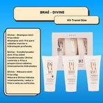 Kit Shampoo Condicionador e Máscara Antifrizz Divine 60ml Braé 2