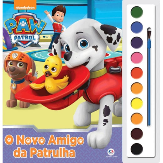 Livro de Colorir com Aquarela Patrulha Canina O Novo Amigo Ciranda Cultural 1un 1