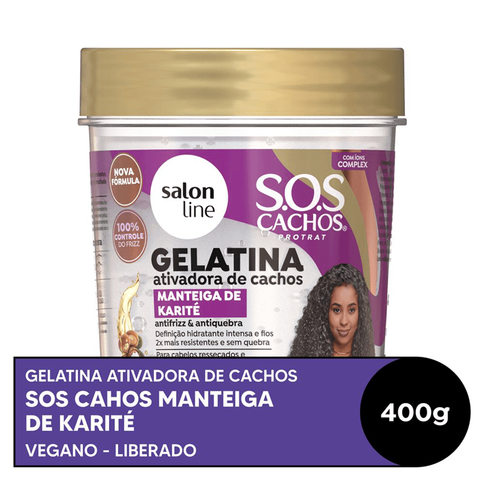Gelatina Ativadora de Cachos Manteiga de Karité 400g Salon Line 2