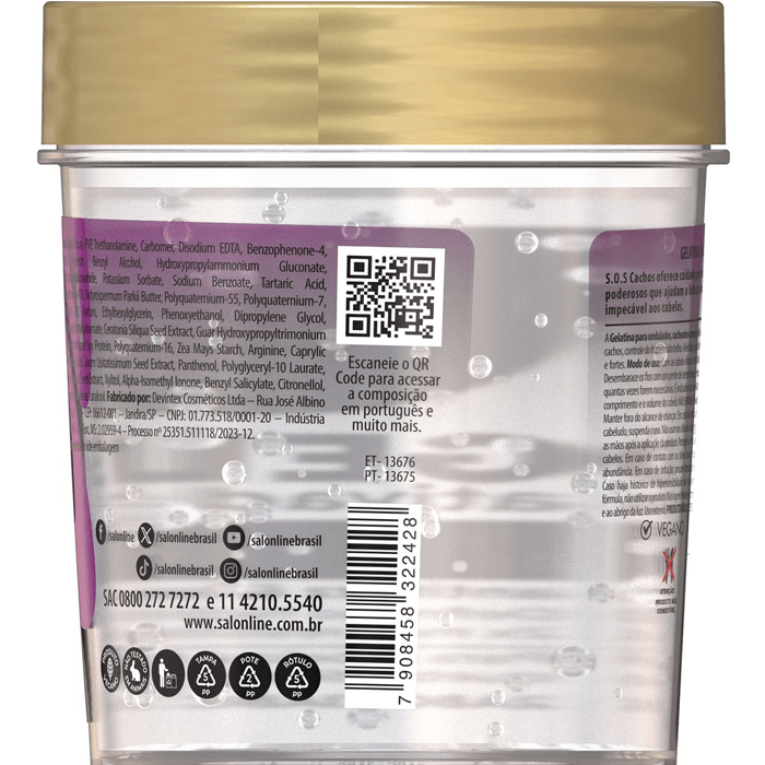 Gelatina Ativadora de Cachos Manteiga de Karité 400g Salon Line 5