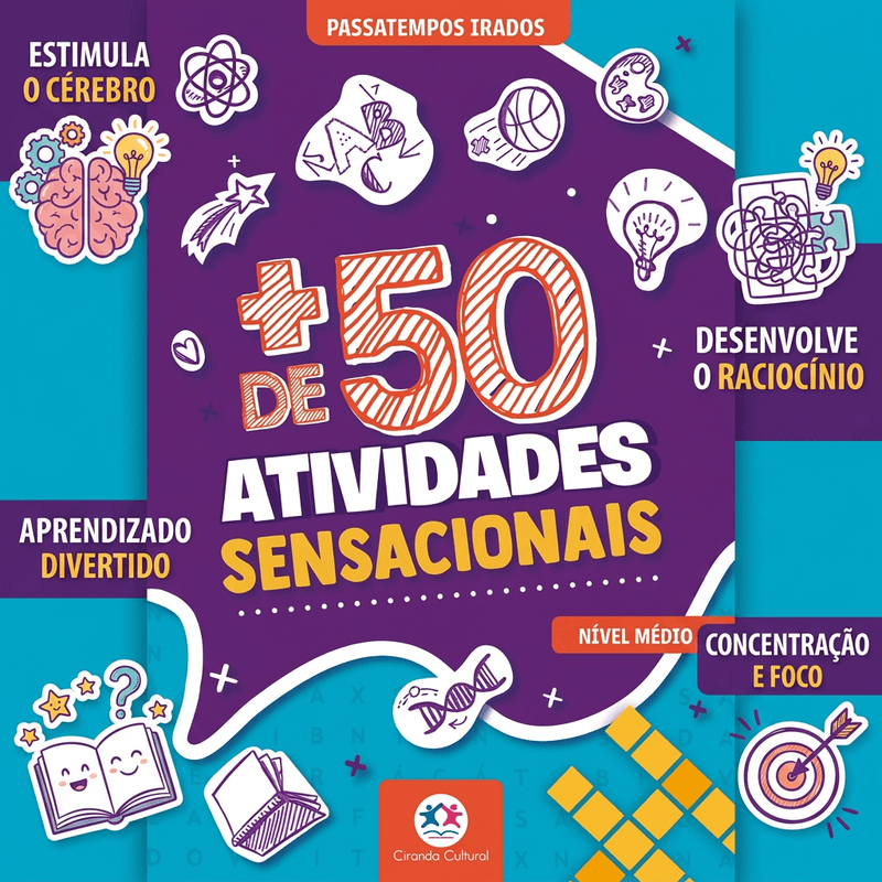 Livro + de 50 Atividades Sensacionais Passatempos Irados Ciranda Cultural 4
