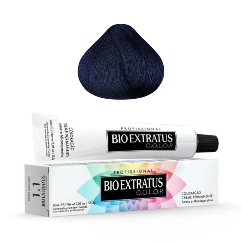Coloração Permanente Bio Extratus Color 1.1 Preto Azulado 60ml 2