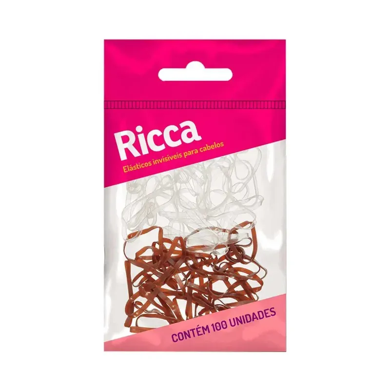 Elástico de Cabelo Invisível Ricca Transparente 100 Unidades 1