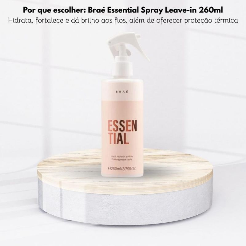 Fluido Reparador Leave-in Essential Braé Spray 260ml 5