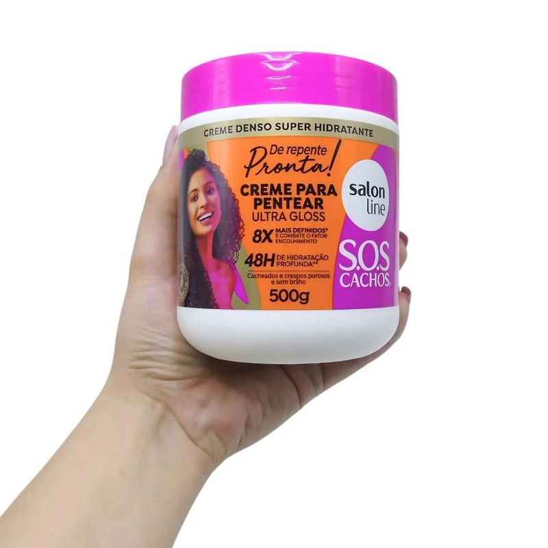 Creme de Pentear SOS Cachos De Repente Pronta 500g Salon Line 4