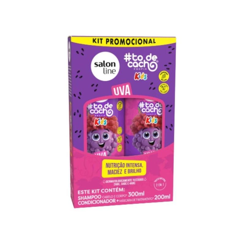 Kit Shampoo e Condicionador Salon Line Kids Uva 300ml e 200ml 1