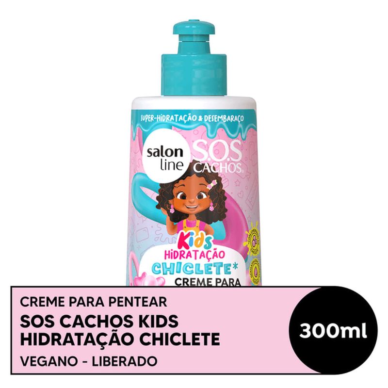 Creme para Pentear Infantil Salon Line SOS Cachos Chiclete 300ml 2