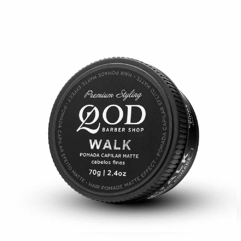 Pomada Modeladora Walk Fixação Média Matte 70g Qod Barber Shop 2