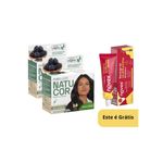 Kit Coloração Permanente Natucor Preto Suave 2.0 e Recarga Queratina 80g 1