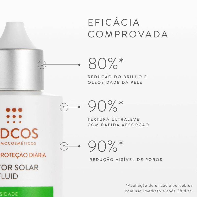 Protetor Solar Facial Adcos Aqua Fluid FPS 50 Nude 40ml 4
