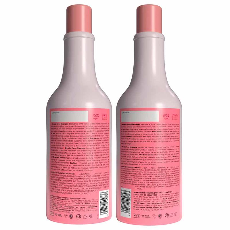 Kit Shampoo e Condicionador Inoar Glycolic Force Ácido Glicólico 500ml 2