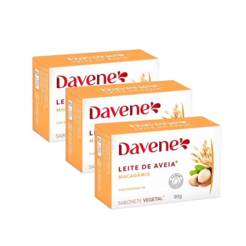 Sabonete em Barra Vegetal Leite de Aveia e Macadâmia 90g Davene 1