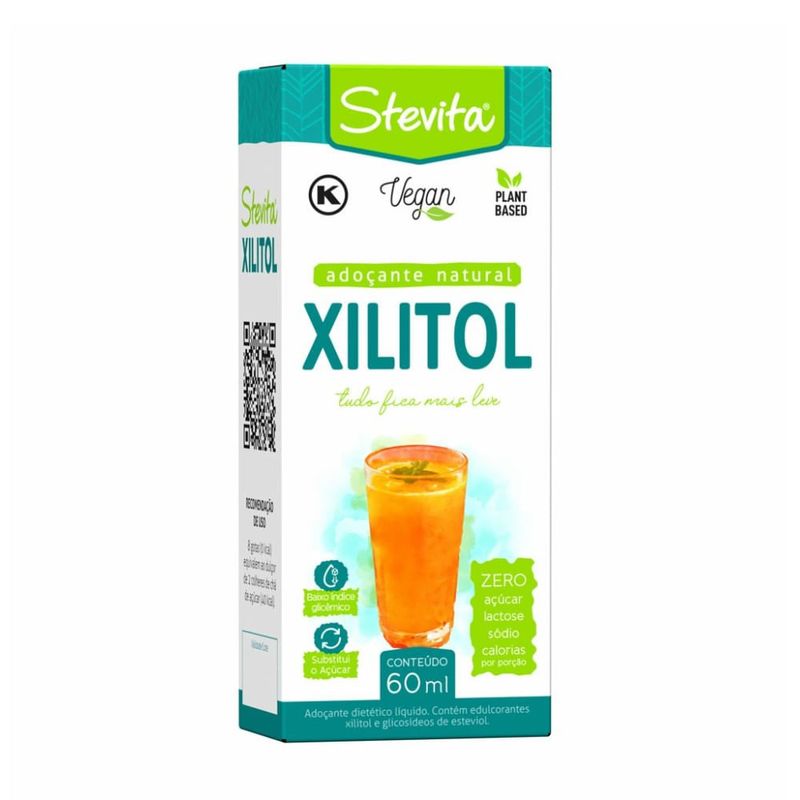 Adoçante Líquido Xilitol e Stevia 60ml Stevita 1