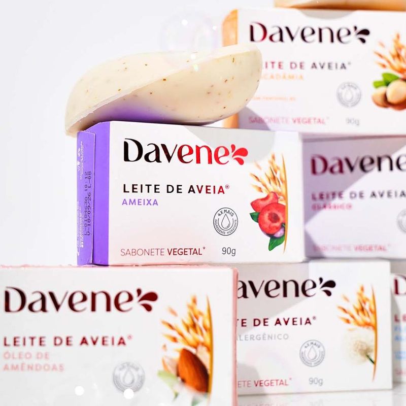 Sabonete em Barra Vegetal Leite de Aveia e Macadâmia 90g Davene 4