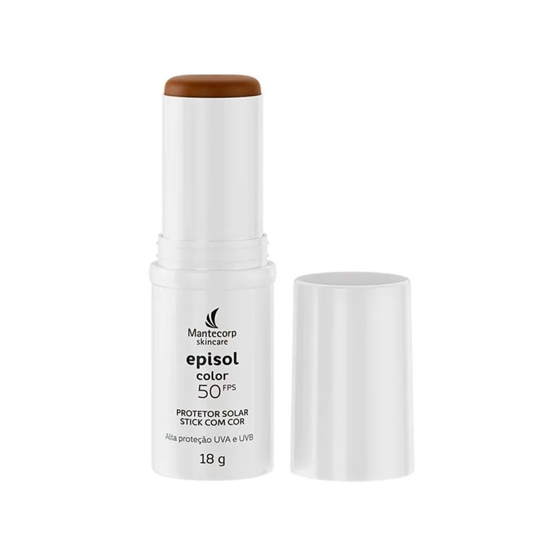 Protetor Solar Facial Stick Episol Color FPS 50 Médio Escuro 18g 2
