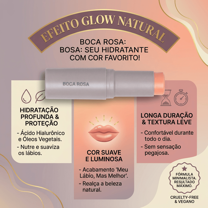 Batom Stick Mult 3 em 1 Rildy Cremoso 5g Boca Rosa 3
