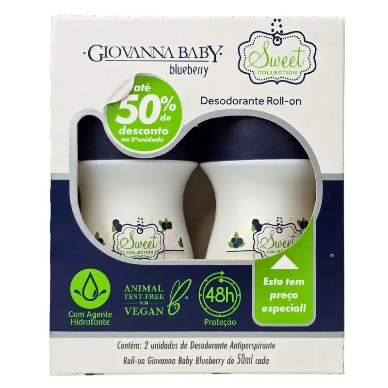 Kit Desodorante Roll-On Giovanna Baby Blueberry 50ml 2 Unidades 1