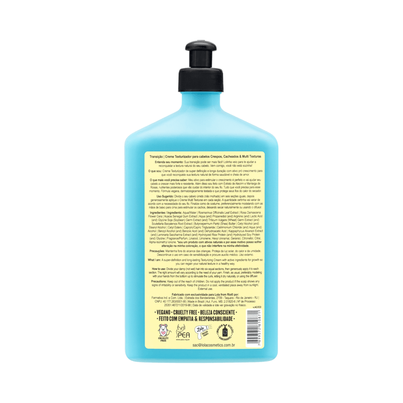 Creme de Pentear Texturizador Transição Capilar 500g Lola Cosmetics 2