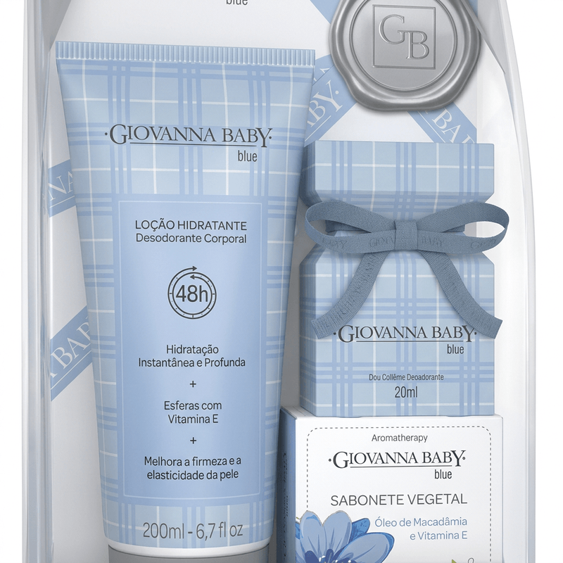 Kit Corporal Giovanna Baby Blue Loção 200ml Colônia 20ml Sabonete 90g Nécessaire 2