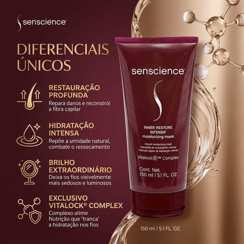 Máscara Capilar Senscience Inner Restore Intensif Hidratação Profunda 150ml 3