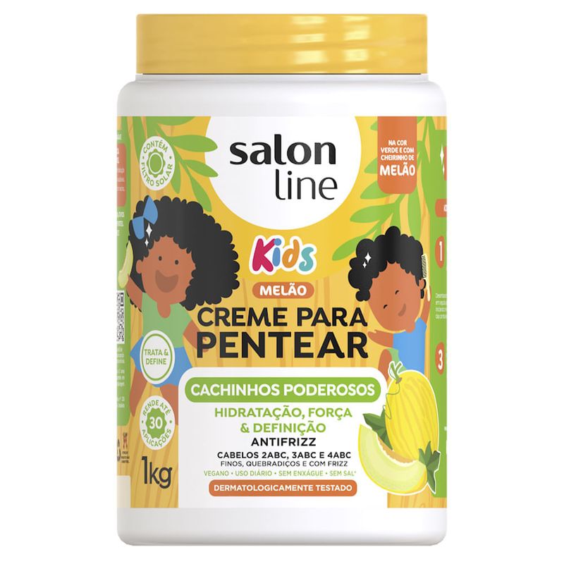Creme para Pentear Infantil Salon Line Kids Melão 1kg 1