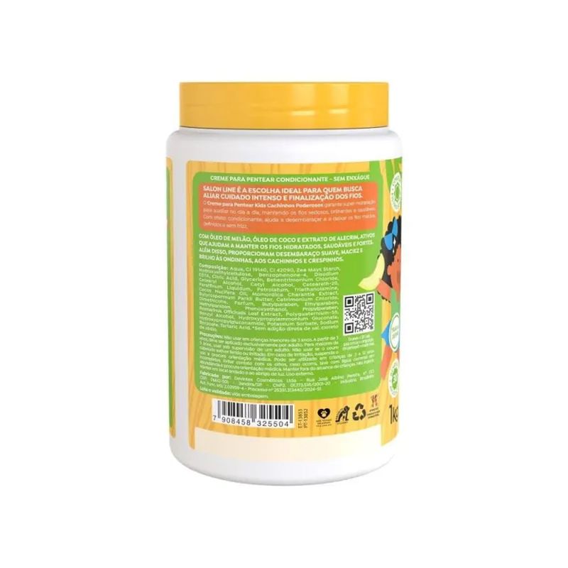 Creme para Pentear Infantil Salon Line Kids Melão 1kg 3