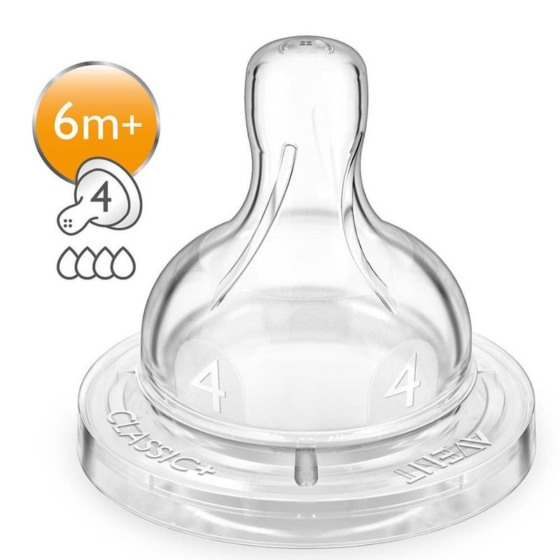 Bico de Mamadeira Anticólica N4 6m+ Philips Avent 2 Unidades 2