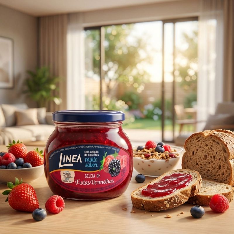Geleia de Frutas Vermelhas Zero Açúcar 230g Linea 3