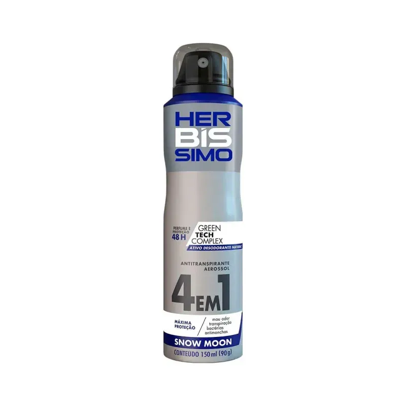 Desodorante Antitranspirante Aerossol Herbíssimo Snow Moon 4 em 1 90g 1