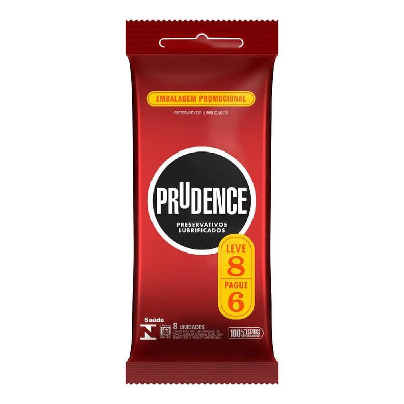 Preservativo Masculino Prudence Lubrificado Leve 8 Pague 6 1