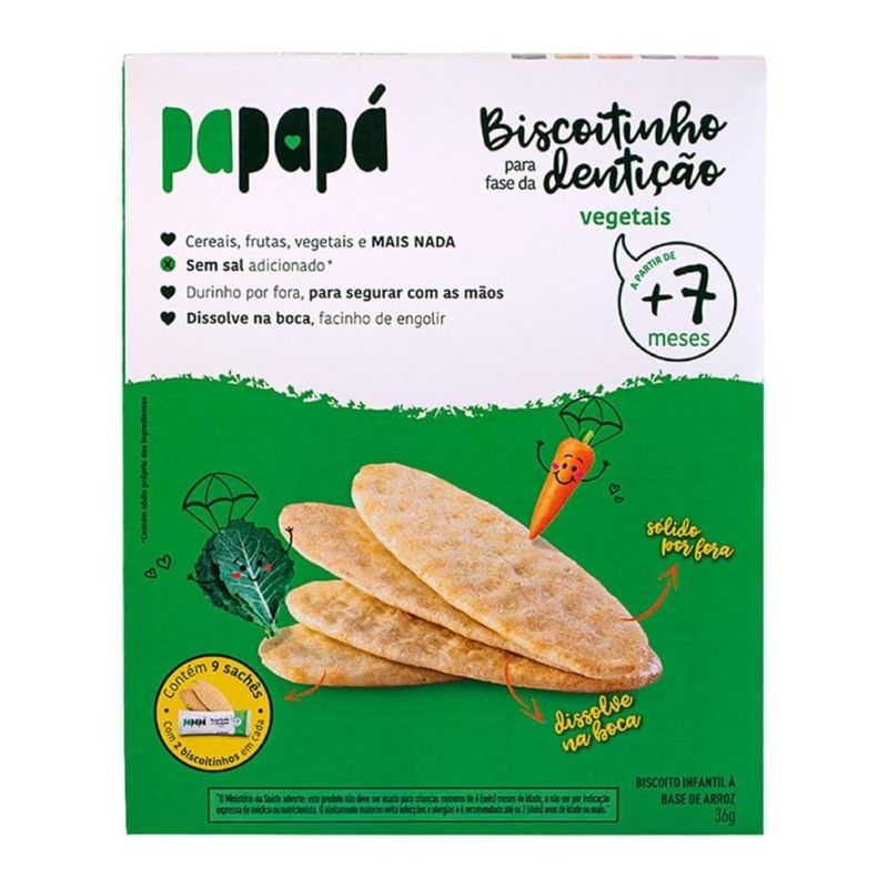Biscoito Dentição Vegetais 36g Papapá 1