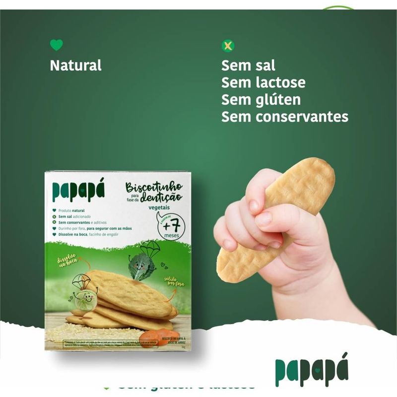 Biscoito Dentição Vegetais 36g Papapá 3